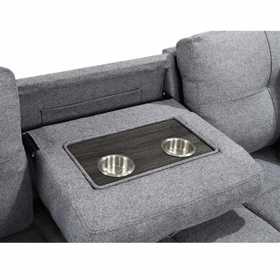 L-Shaped Reversible Sectional Sleeper Sofa with Pull-Out Bed and Storage,Gray Fabric