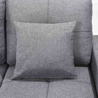 L-Shaped Reversible Sectional Sleeper Sofa with Pull-Out Bed and Storage,Gray Fabric