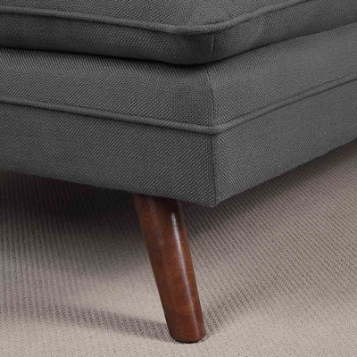 Tufted Sofa futon, Gray Linen Fabric