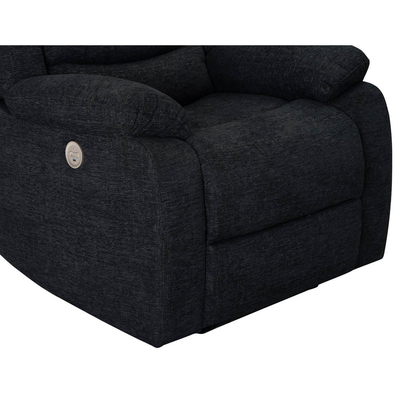 Power Recliner Chair, Black Fabric
