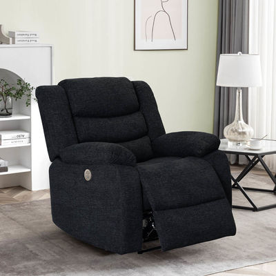 Power Recliner Chair, Black Fabric