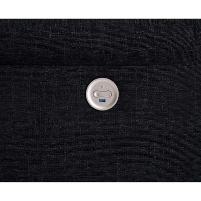 Power Recliner Chair, Black Fabric