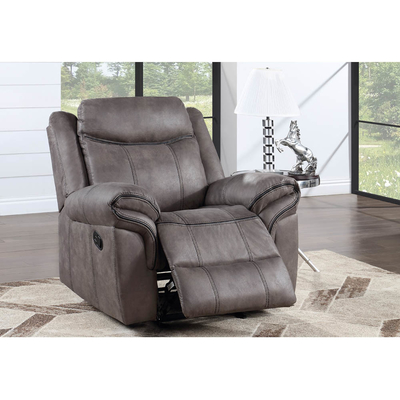 Recliner Sofa set with Dropdown Table and Drawer and Storage Box, Light Gray Fabric-like vinyl