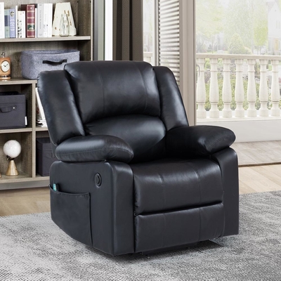 Power Lift Recliner Chair with Adjustable Massage Function &amp; Heating System, Black Faux Leatherette