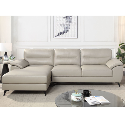 L-Shaped Sectional Sofa, Taupe Leatherette