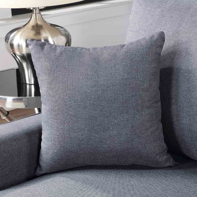 L Shaped Sectional Sofa with Reversible Chaise and 2 Pillows, Dark Gray Linen