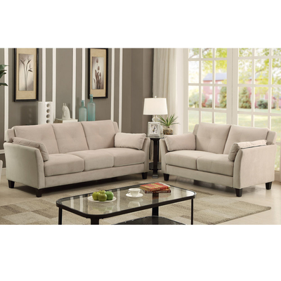 3 Piece Sofa set, Beige Flannelette