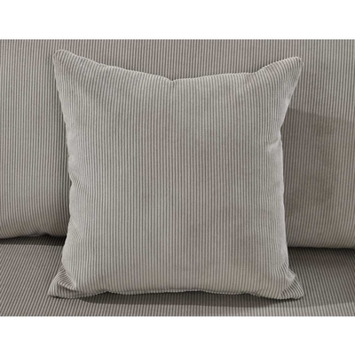 2 Piece Sofa set with Pillows, Warm Gray Corduroy